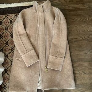 J. Crew cocoon coat, camel/beige, size 4